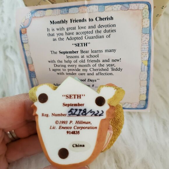 Cherished Teddies 1993 Bear Figurine School Days - Picture 4 of 7